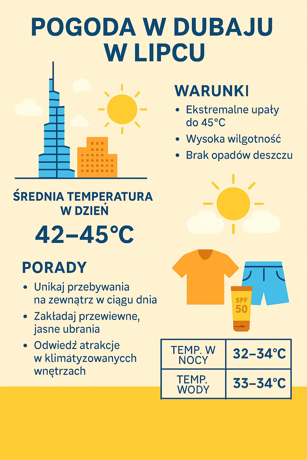 Pogoda w Dubaju w lipcu – temperatury, klimat, porady dla turystów